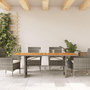 Voir la diapositive 3 : VIDAXL Table de jardin et dessus en bois d'acacia gris resine tressee