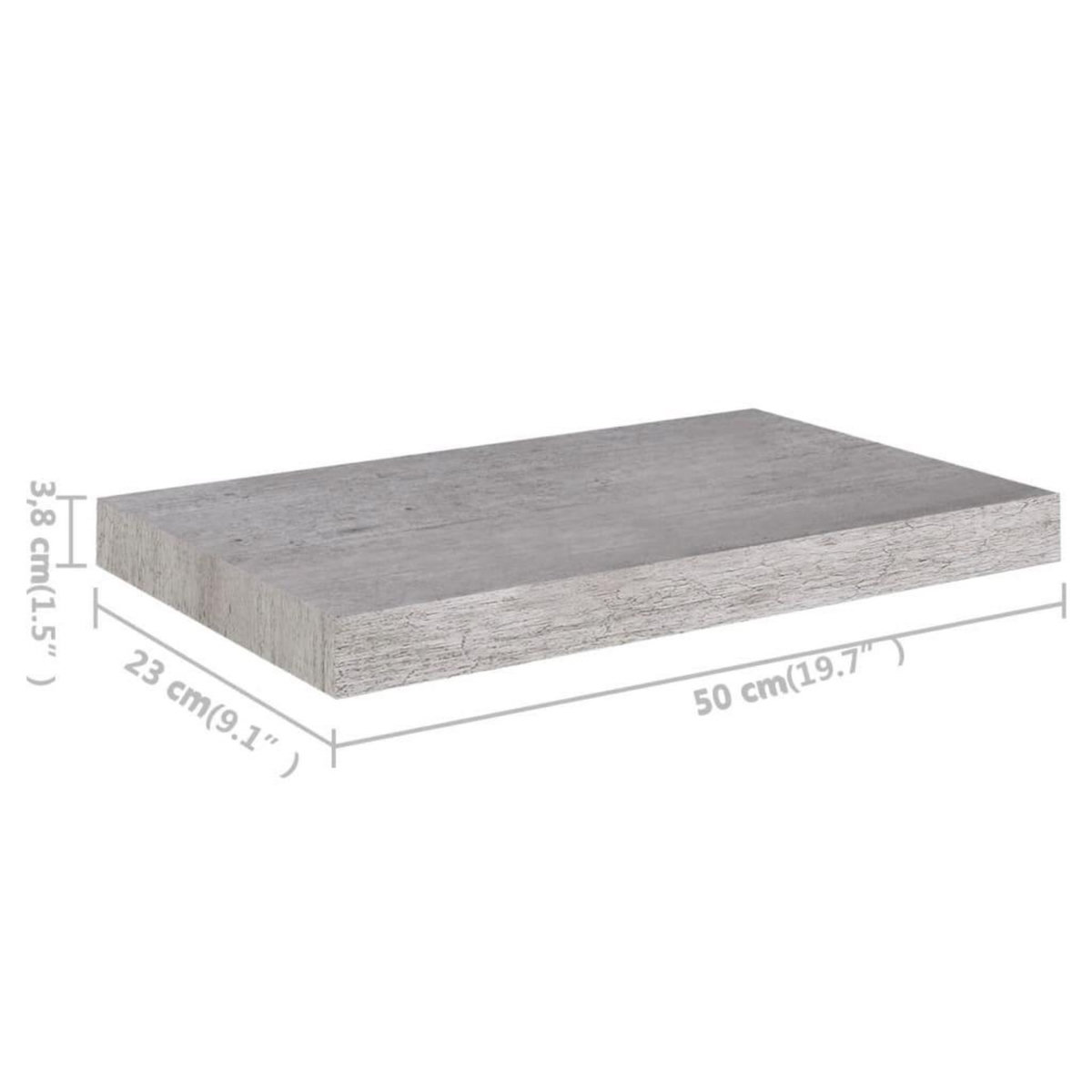 VIDAXL Etagere murale flottante gris beton 50x23x3,8 cm MDF