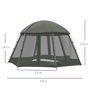 Voir la diapositive 3 : OUTSUNNY Tente de camping familiale 6-8 personnes - tente hexagonale - avec sac de transport et piquets de sol - dim. 493L x 493L x 240H cm fibre verre polyester - vert