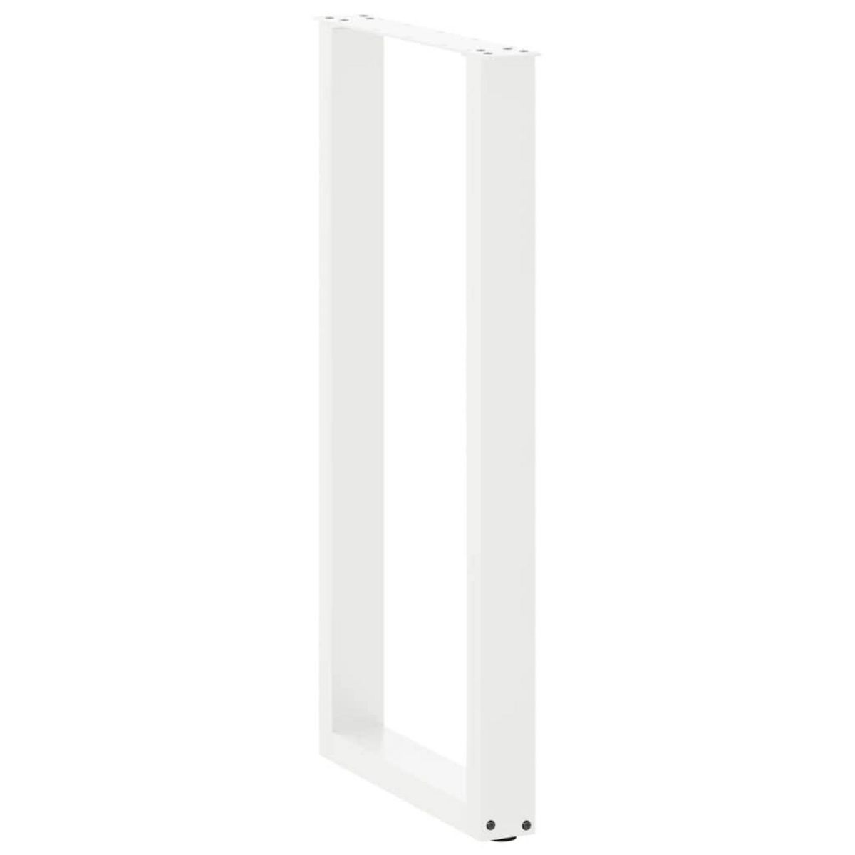 VIDAXL Pieds de table basse forme de U 2pcs blanc 40x(100-101)cm acier