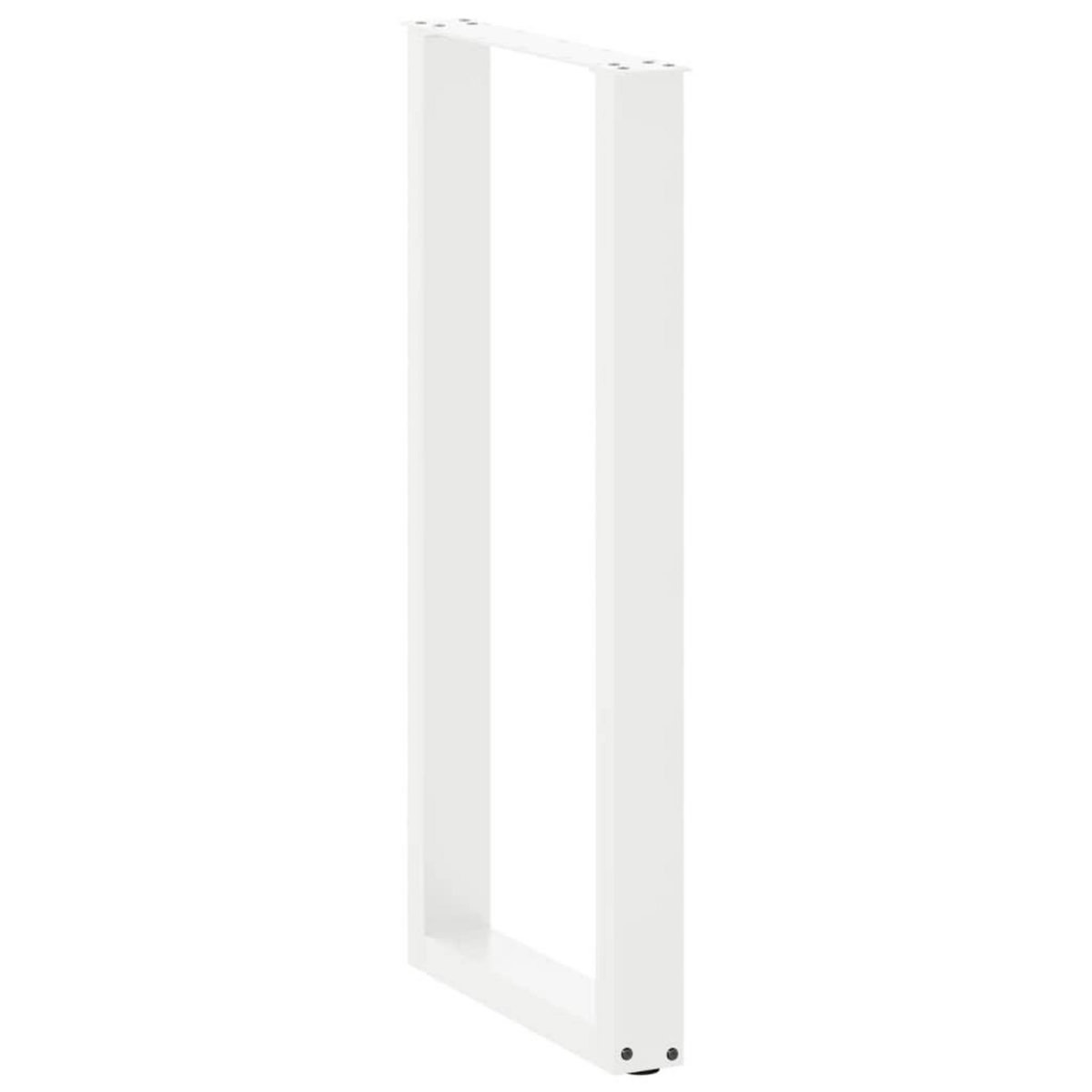VIDAXL Pieds de table basse forme de U 2pcs blanc 40x(100-101)cm acier