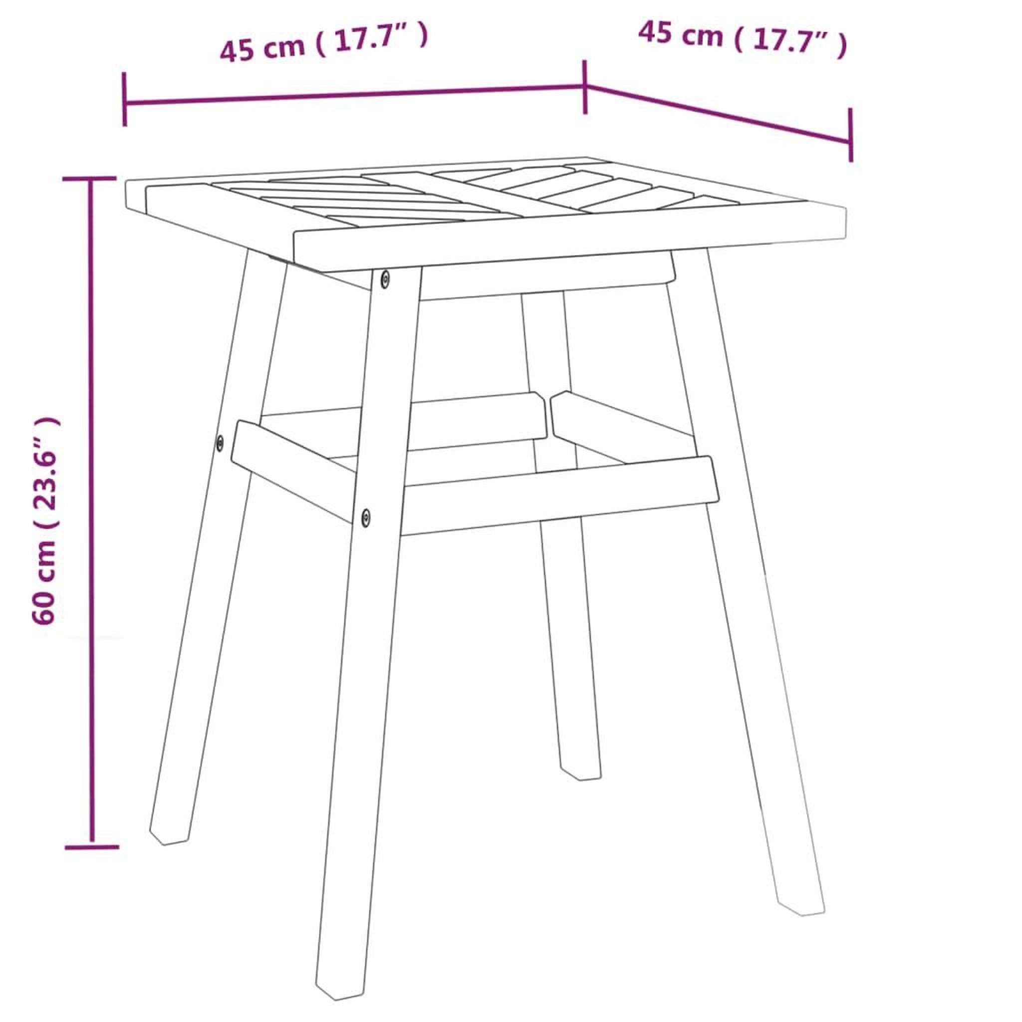 Voir la diapositive 6 : VIDAXL Table d'appoint 45x45x60 cm bois massif d'acacia