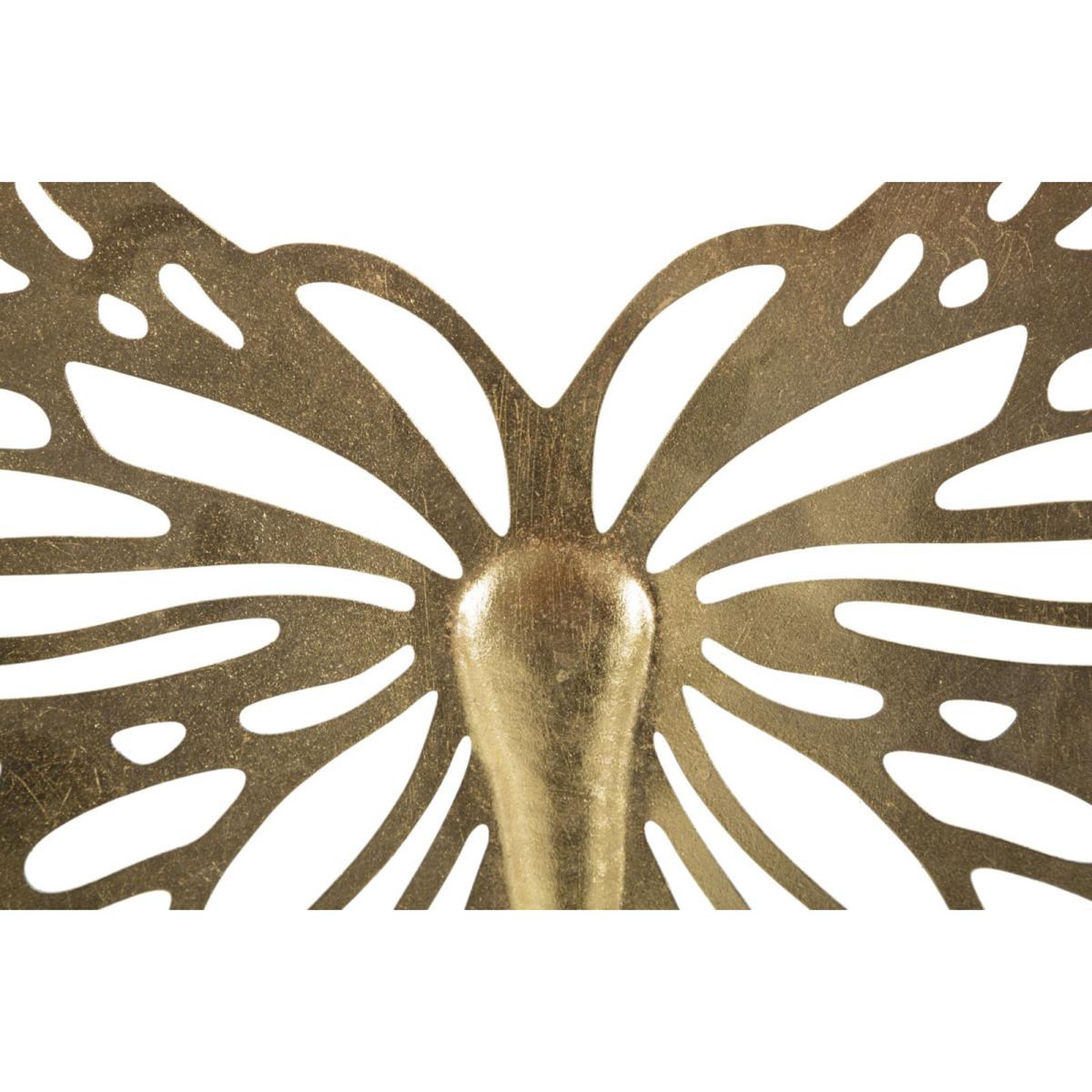 Voir la diapositive 4 : Paris Prix Décoration murale en métal  butterfly uni  43cm or