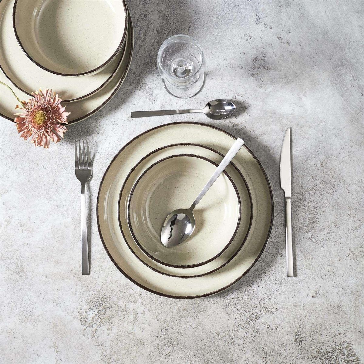 The Home Deco Factory Service vaiselle 12 pièces AU GRES DU TEMPS