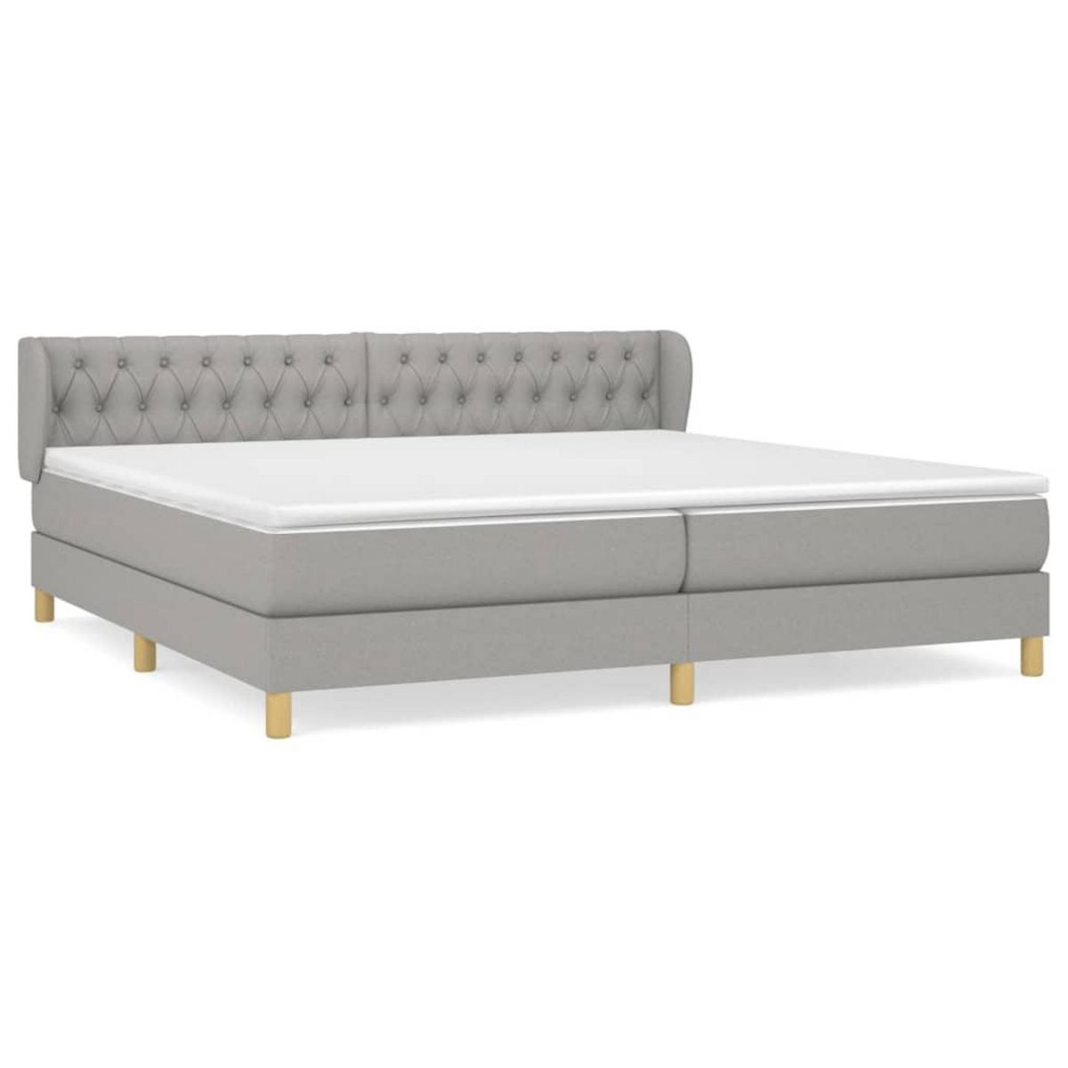VIDAXL Sommier a lattes de lit avec matelas Gris clair 200x200cm Tissu
