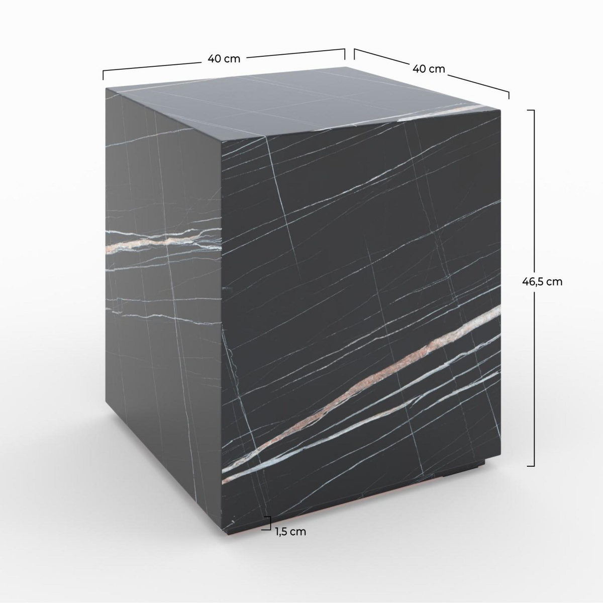 Rendez vous déco Table d'appoint effet marbre blanche - Lison