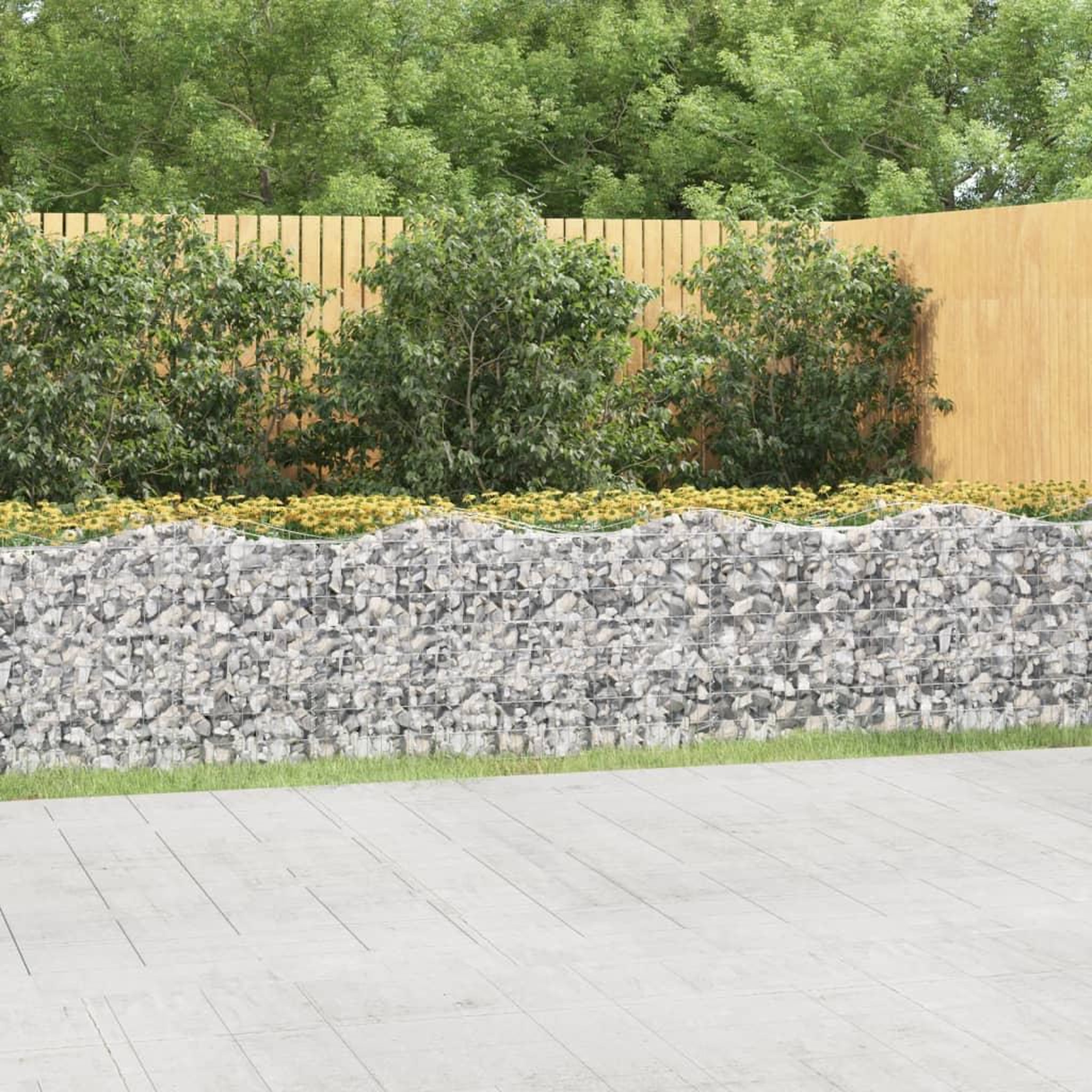 VIDAXL Lit sureleve a gabions arque 800x50x100 cm Fer galvanise