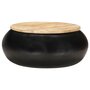 VIDAXL Table basse Noir 68x68x30 cm Bois de manguier solide