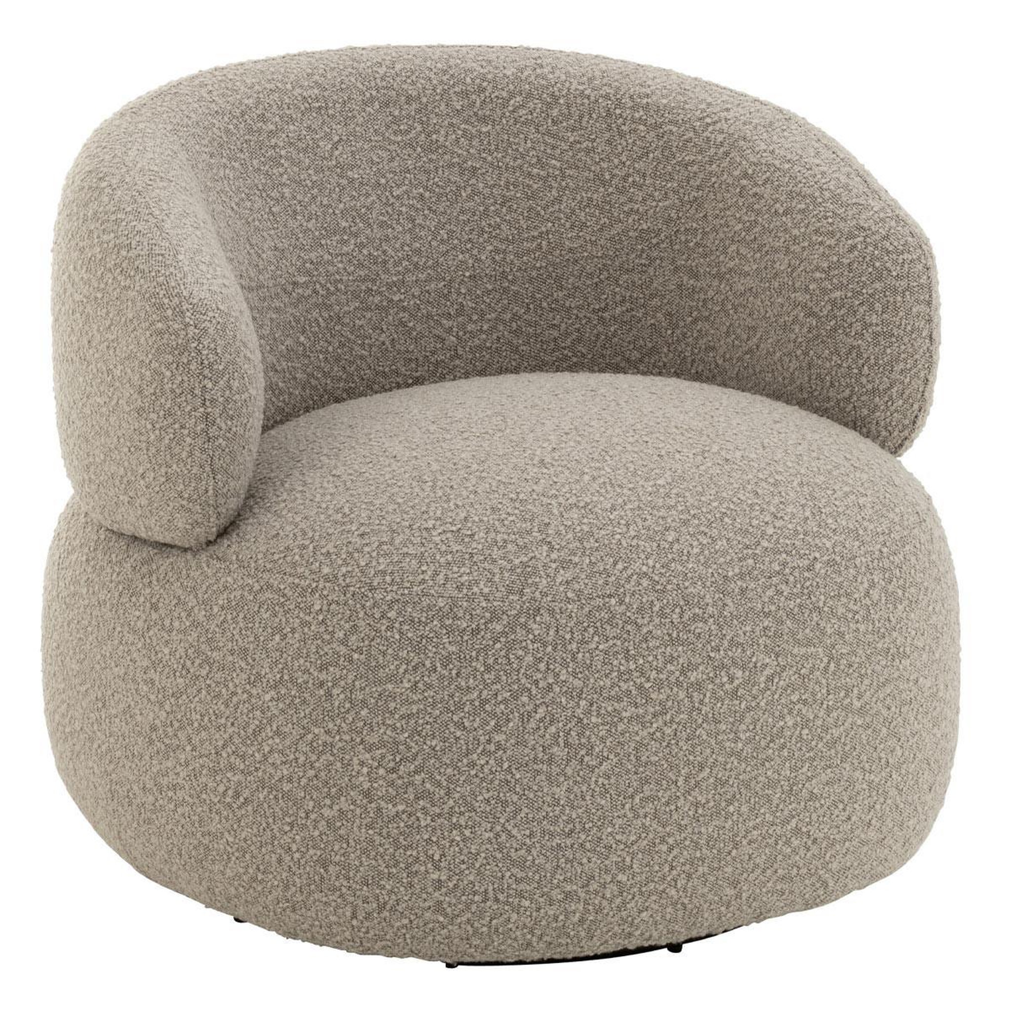 J-LINE Fauteuil Pivotant Rond  Cosy  85cm Taupe