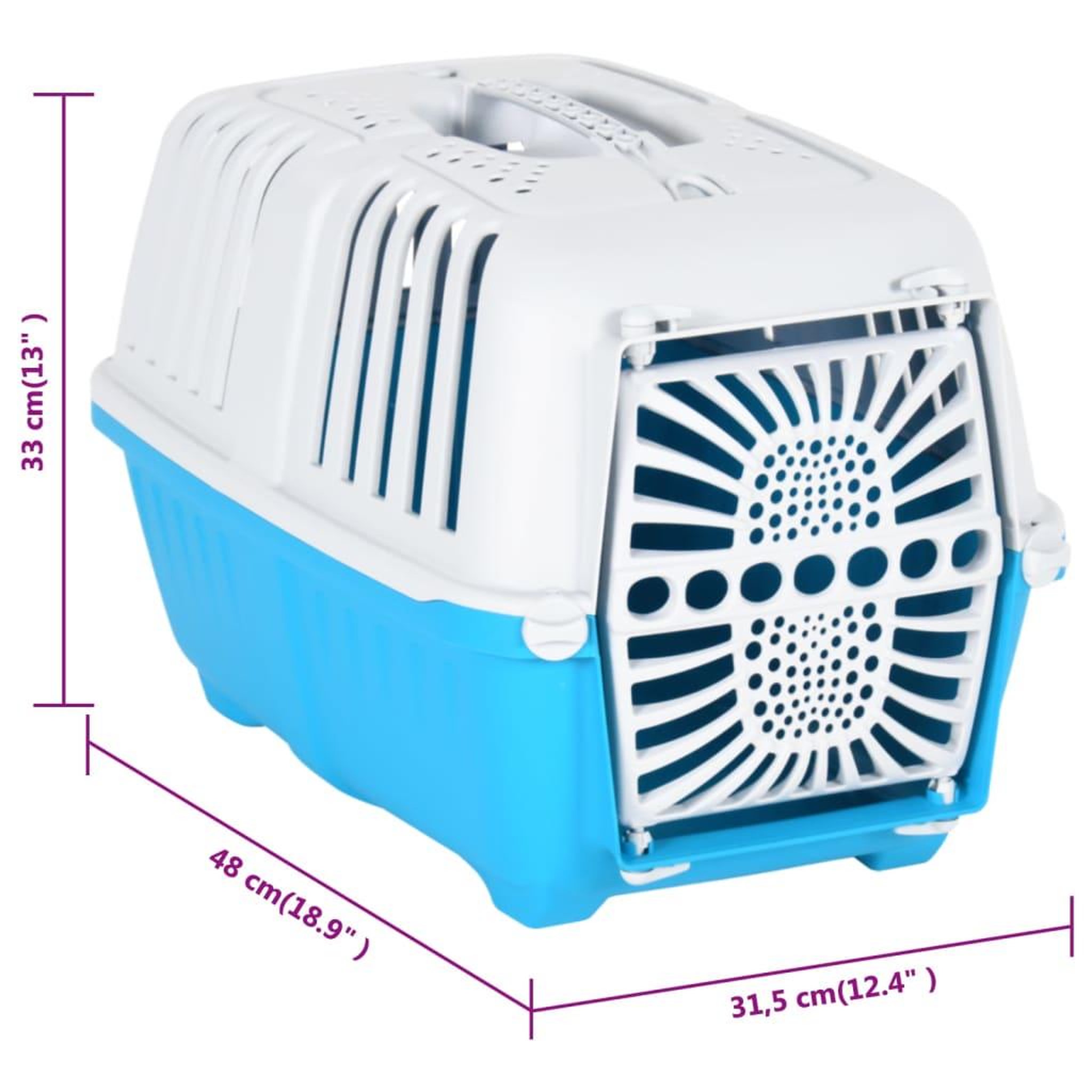 Voir la diapositive 6 : VIDAXL Transporteur pour animaux de compagnie blanc et bleu PP