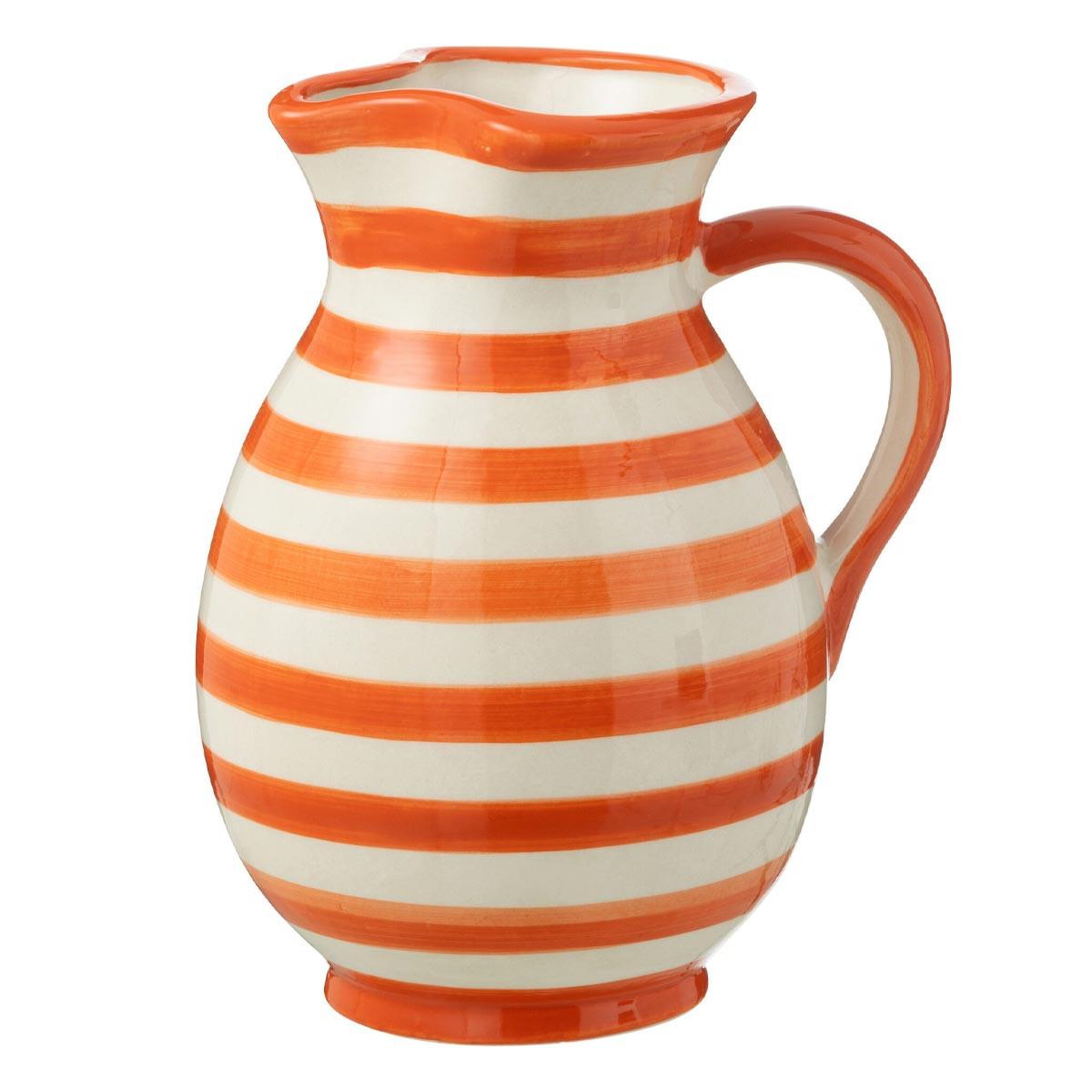 J-LINE Pichet en céramique  granada rayure  1,6l orange