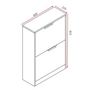 Voir la diapositive 2 : TOILINUX Meuble à chaussures 2 abattants ICKO - 60x23,5x81,5 - Blanc
