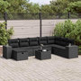 Voir la diapositive 1 : VIDAXL Salon de jardin 9 pcs avec coussins noir resine tressee