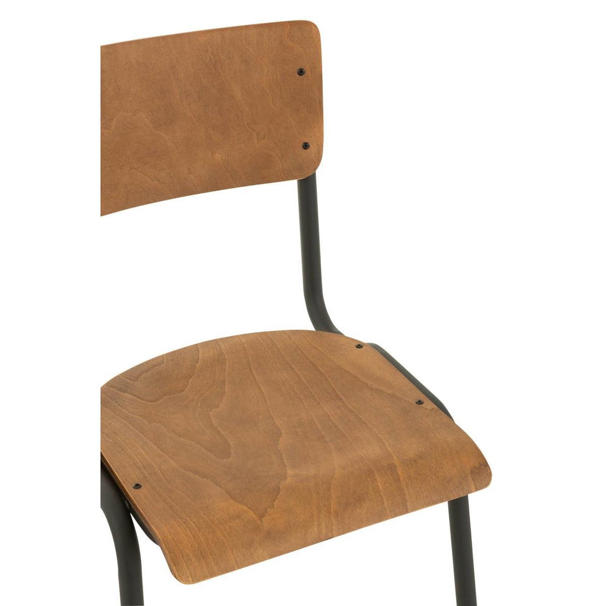 Voir la diapositive 5 : J-LINE Chaise vintage en bois  mauricio  82cm marron