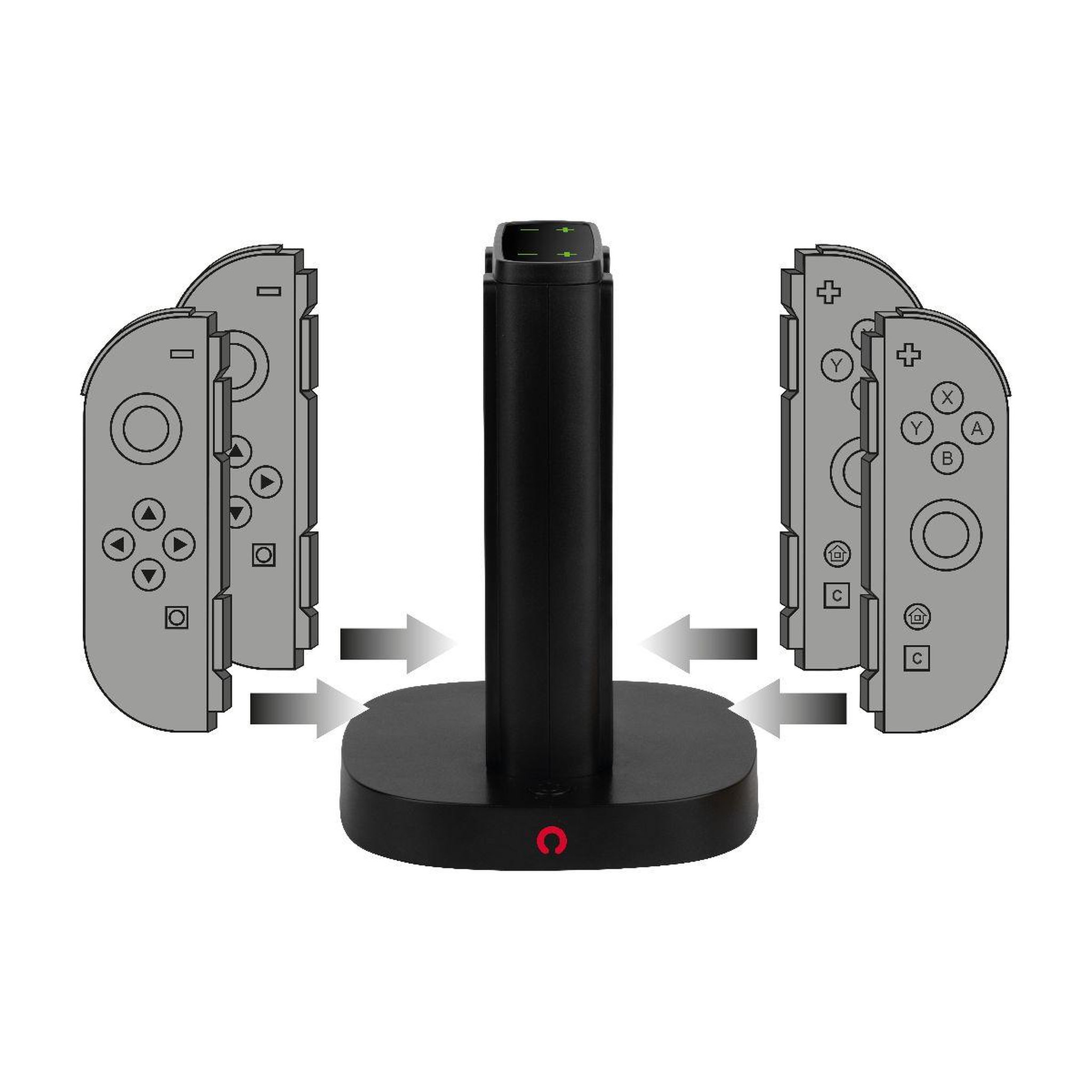 Voir la diapositive 3 : Konix Chargeur switch 2 joycon charger x4