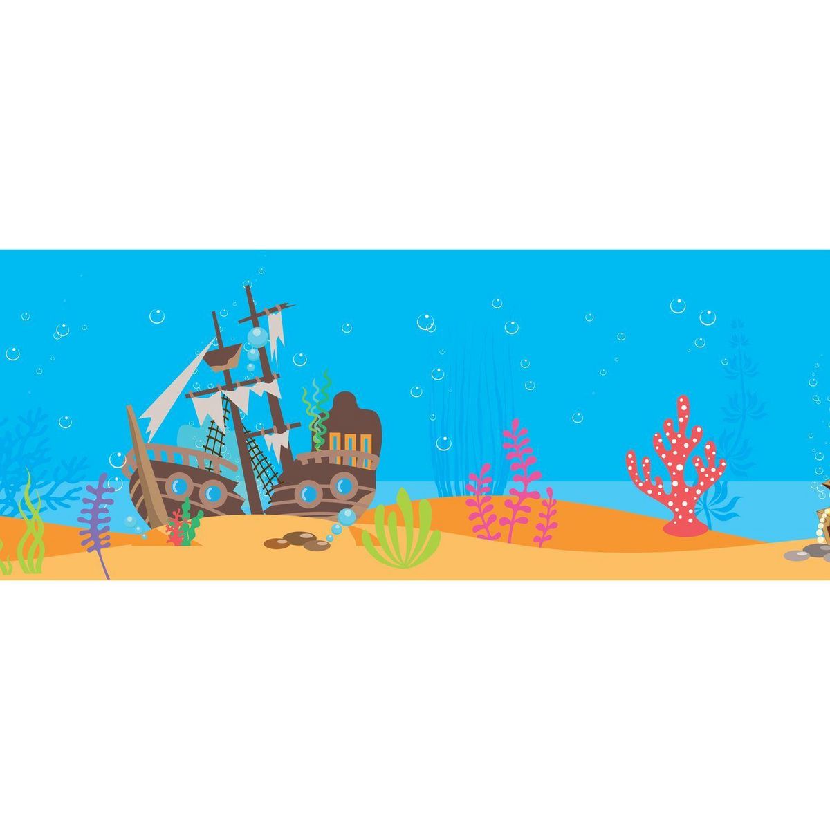 GLOBAL GIFT Scène à décorer pour enfants - Sous l'océan ! - Stickers Puffies