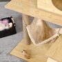 PAWHUT Arbre à chats design contemporain griffoirs grattoirs sisal naturel niche plate-formes hamac boule panneaux particules beige