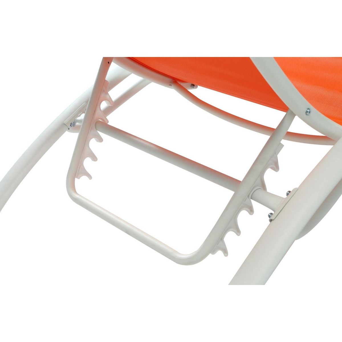 CONCEPT USINE Lot de 2 transats empilables et ajustables en alu orange-blanc BAHIA