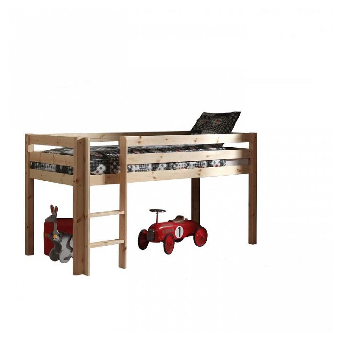 Paris Prix Lit Enfant Surélevé  Pino Dino  90x200cm Naturel