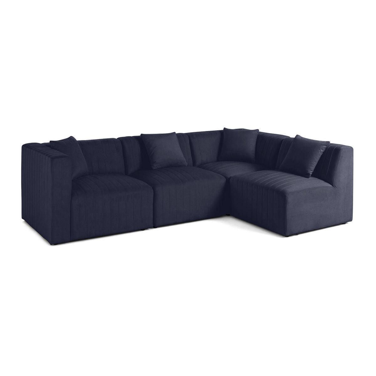 LISA DESIGN Nova - canapé modulable d'angle droit - 5 places - avec pouf d'appoint - en velours