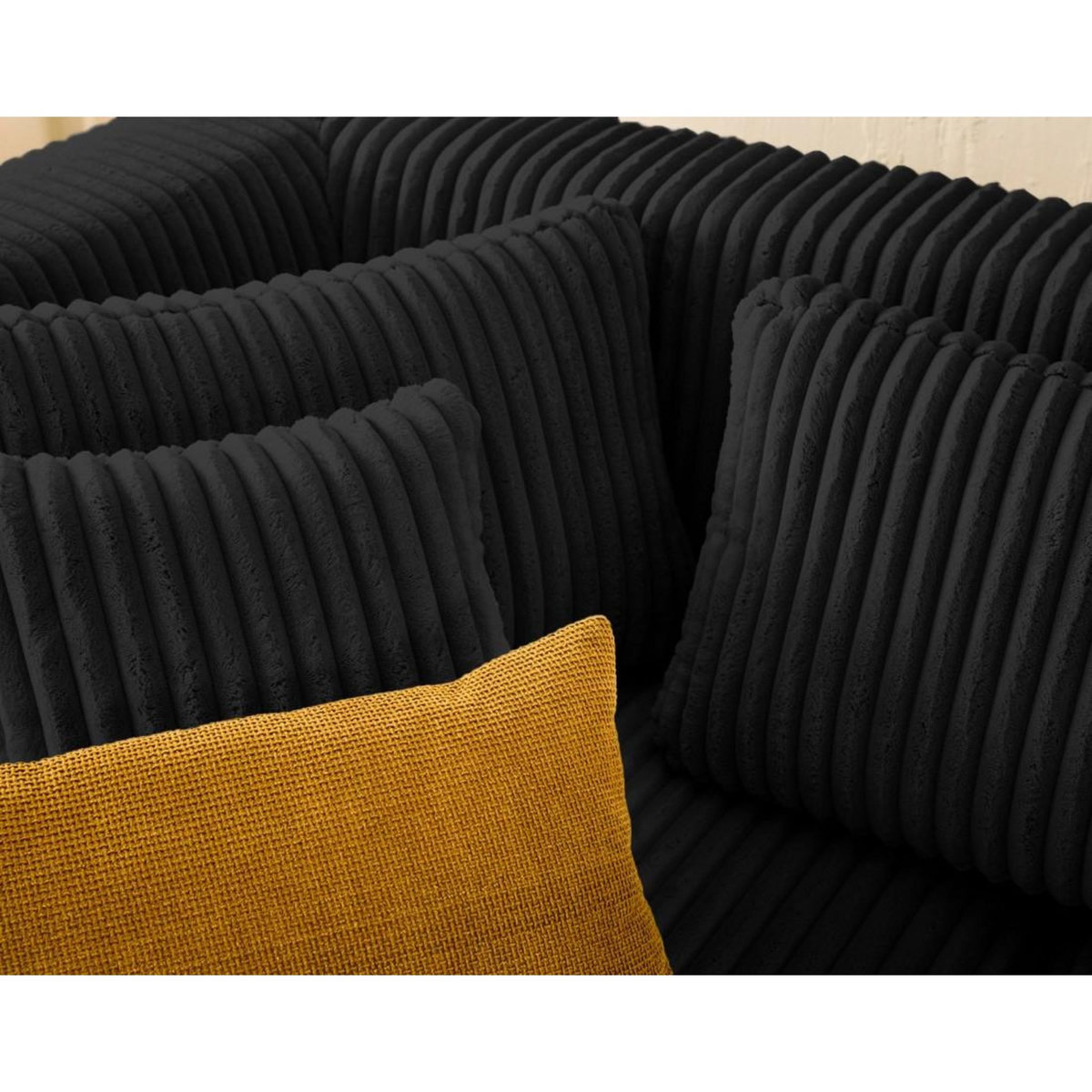 LISA DESIGN Victoire - canapé modulable d'angle gauche 4 places en velours côtelé grosses côtes