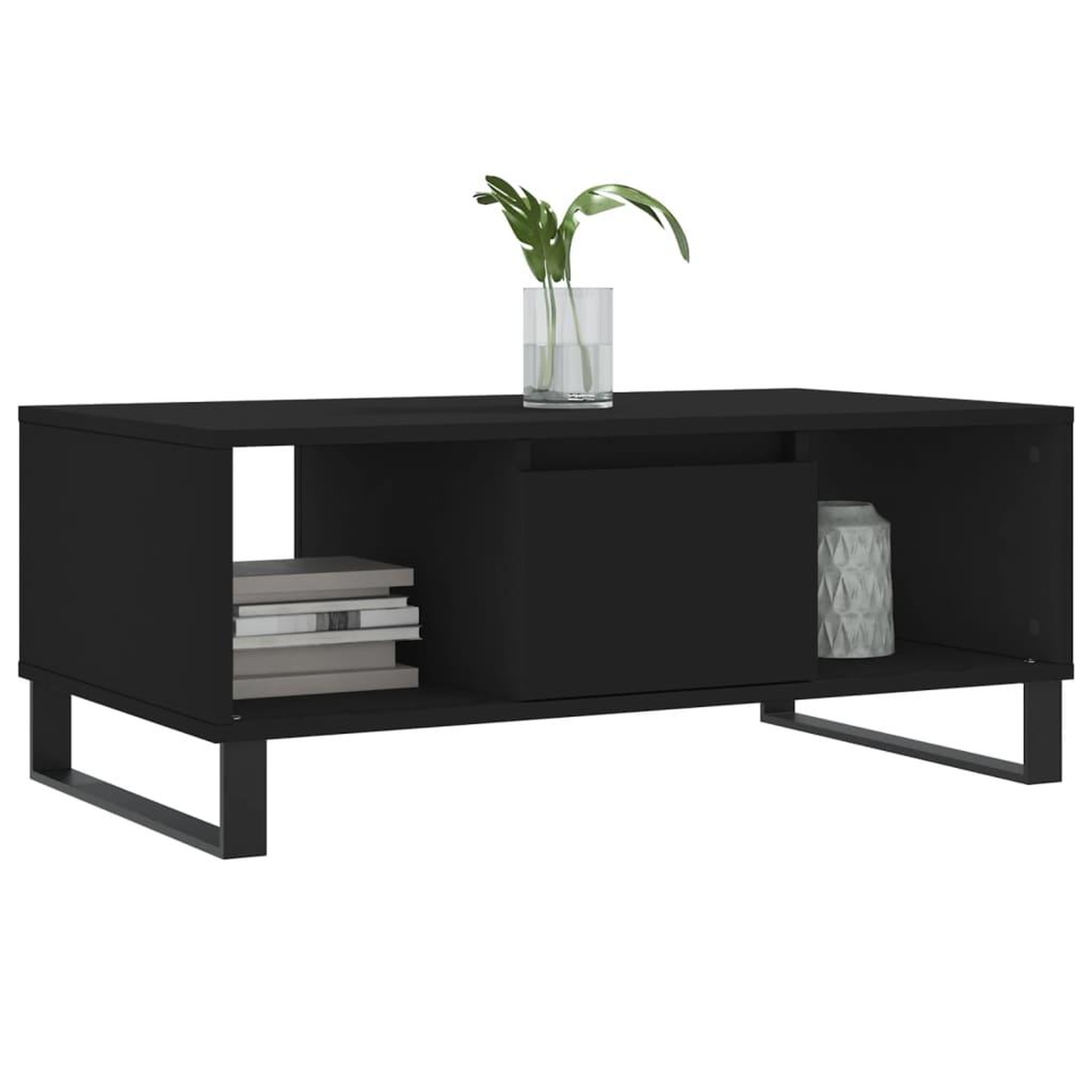 Voir la diapositive 3 : VIDAXL Table basse Noir 90x50x36,5 cm Bois d'ingenierie