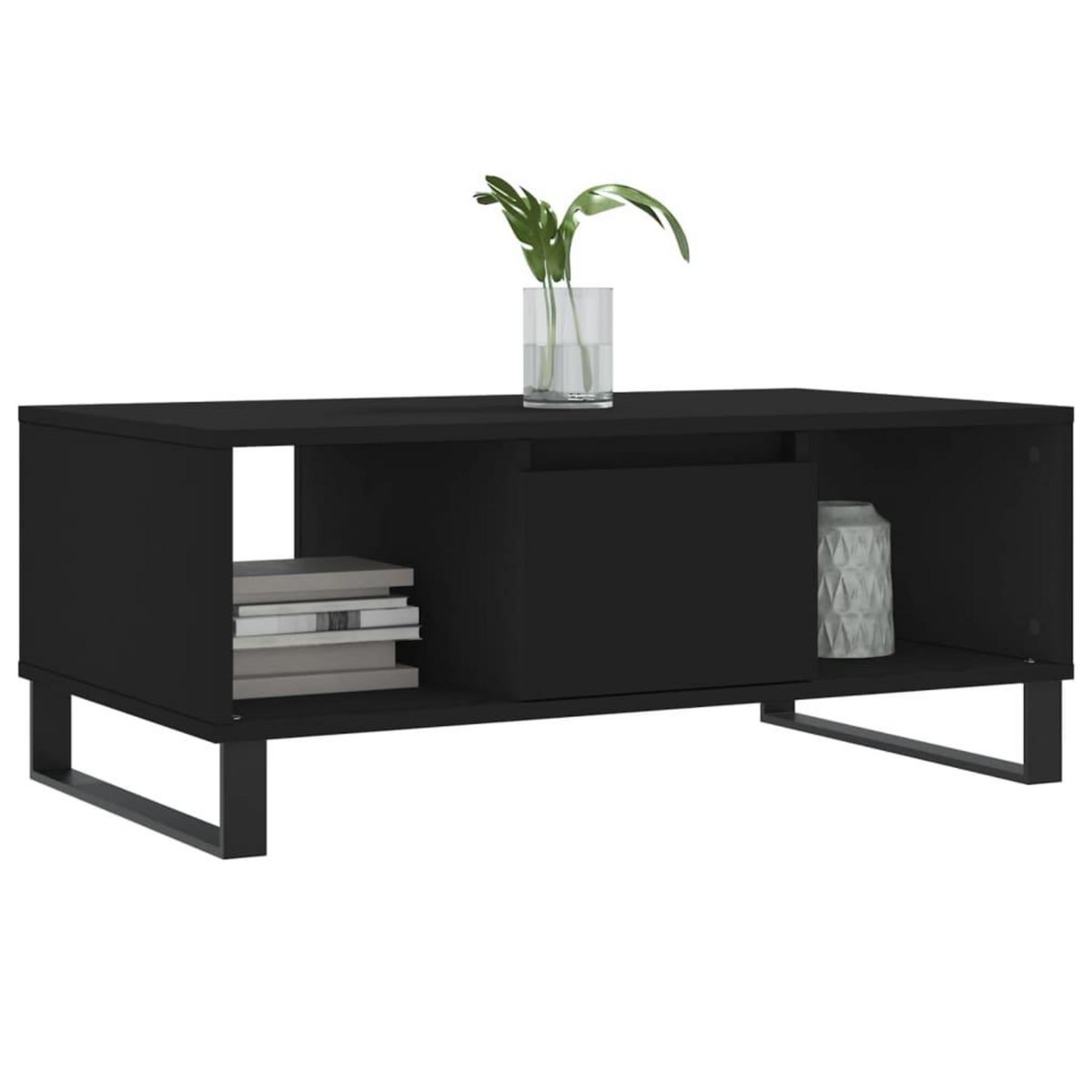 VIDAXL Table basse Noir 90x50x36,5 cm Bois d'ingenierie