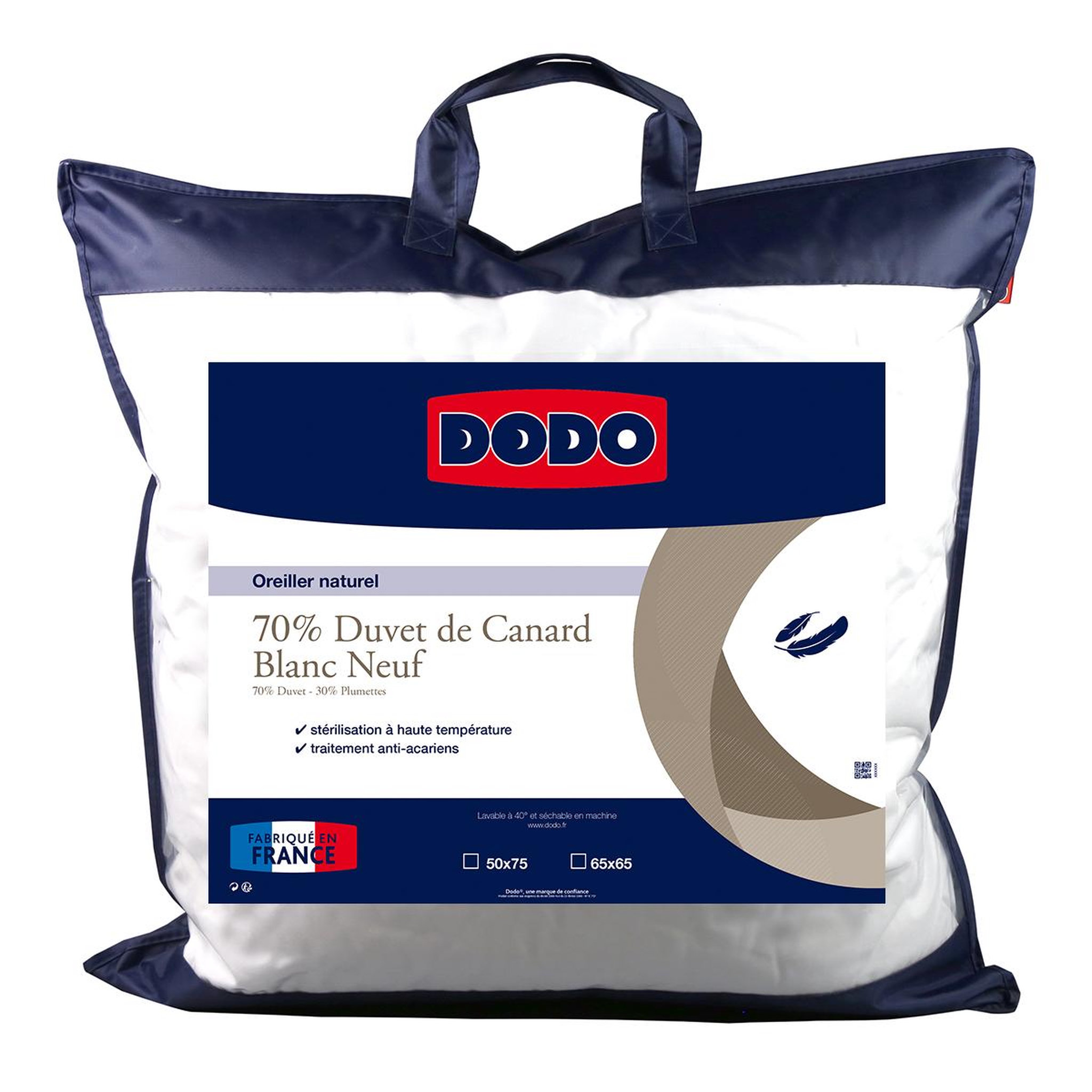 Voir la diapositive 3 : DODO Oreiller naturel 70% duvet de Canard