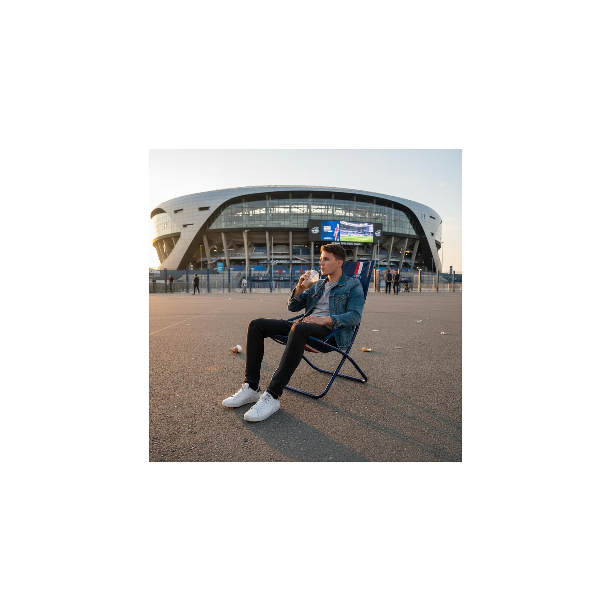 Voir la diapositive 5 : PSG Chilienne pliable - chaise d'extérieur - paris saint germain - bleu