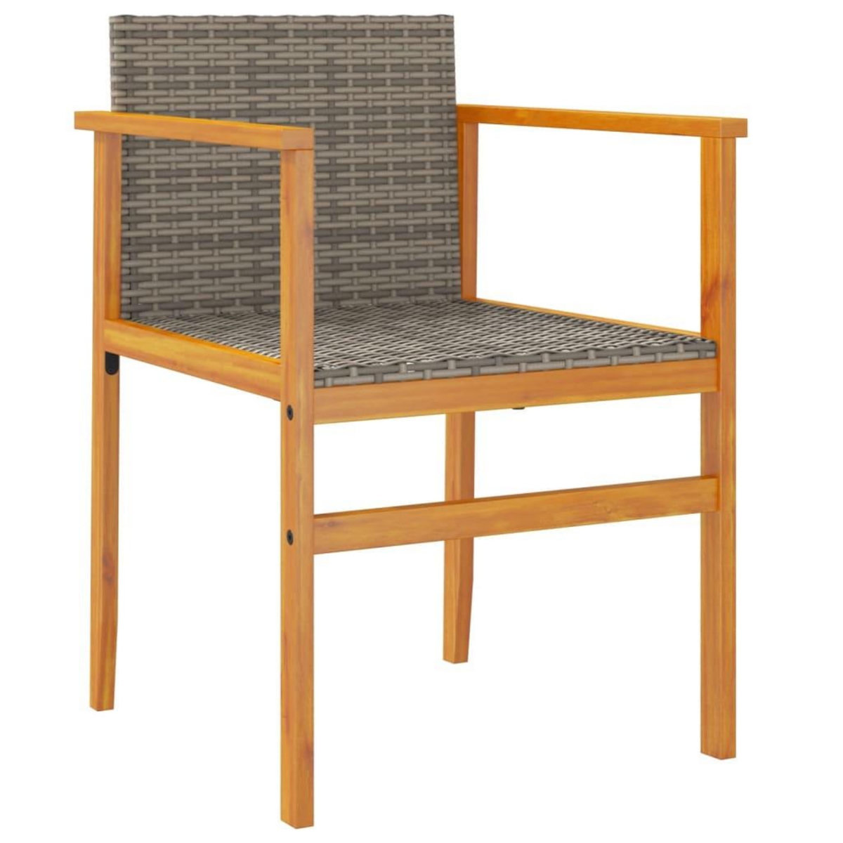 VIDAXL Chaises de jardin lot de 2 gris resine tressee et bois massif