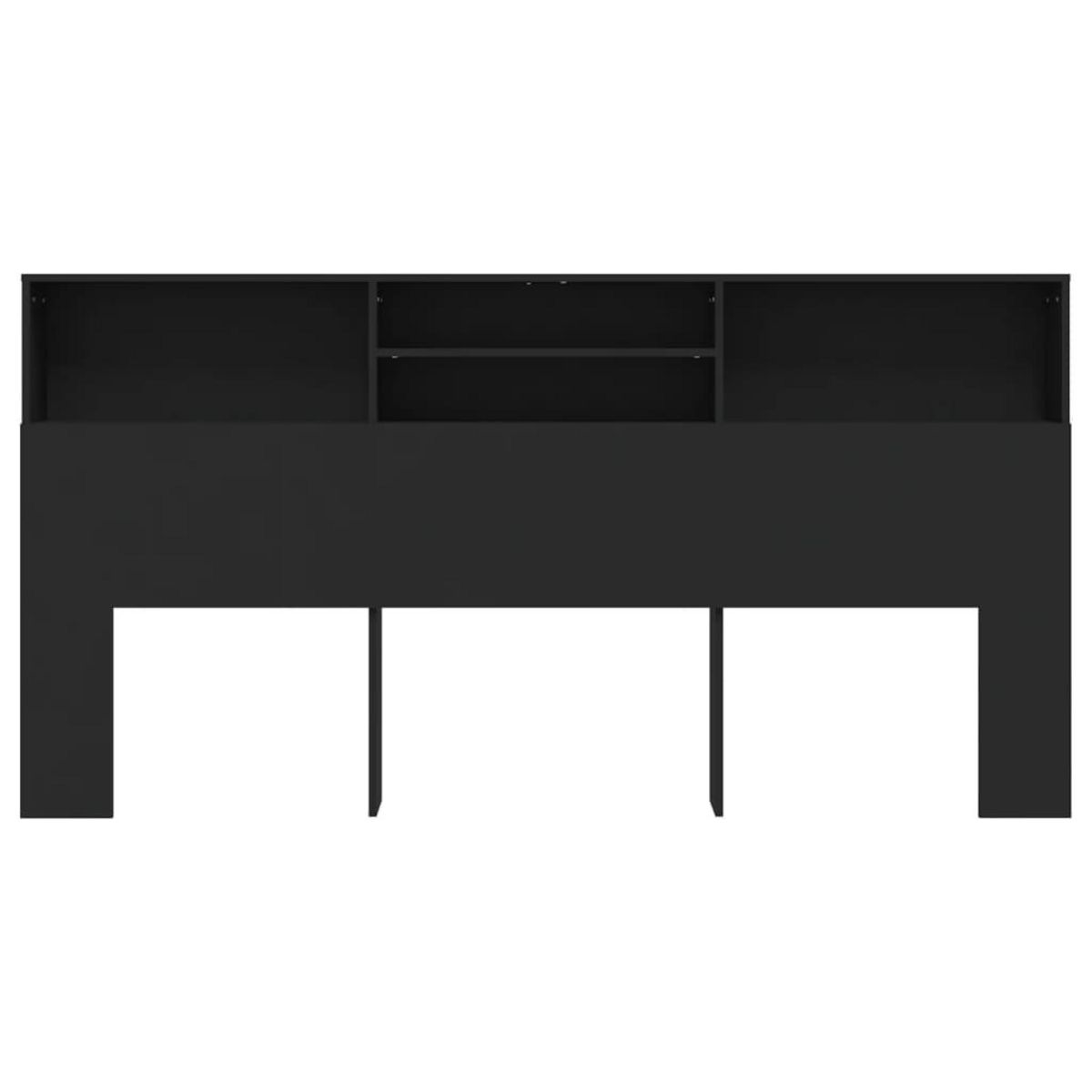 VIDAXL Armoire de tete de lit Noir 200x19x103,5 cm