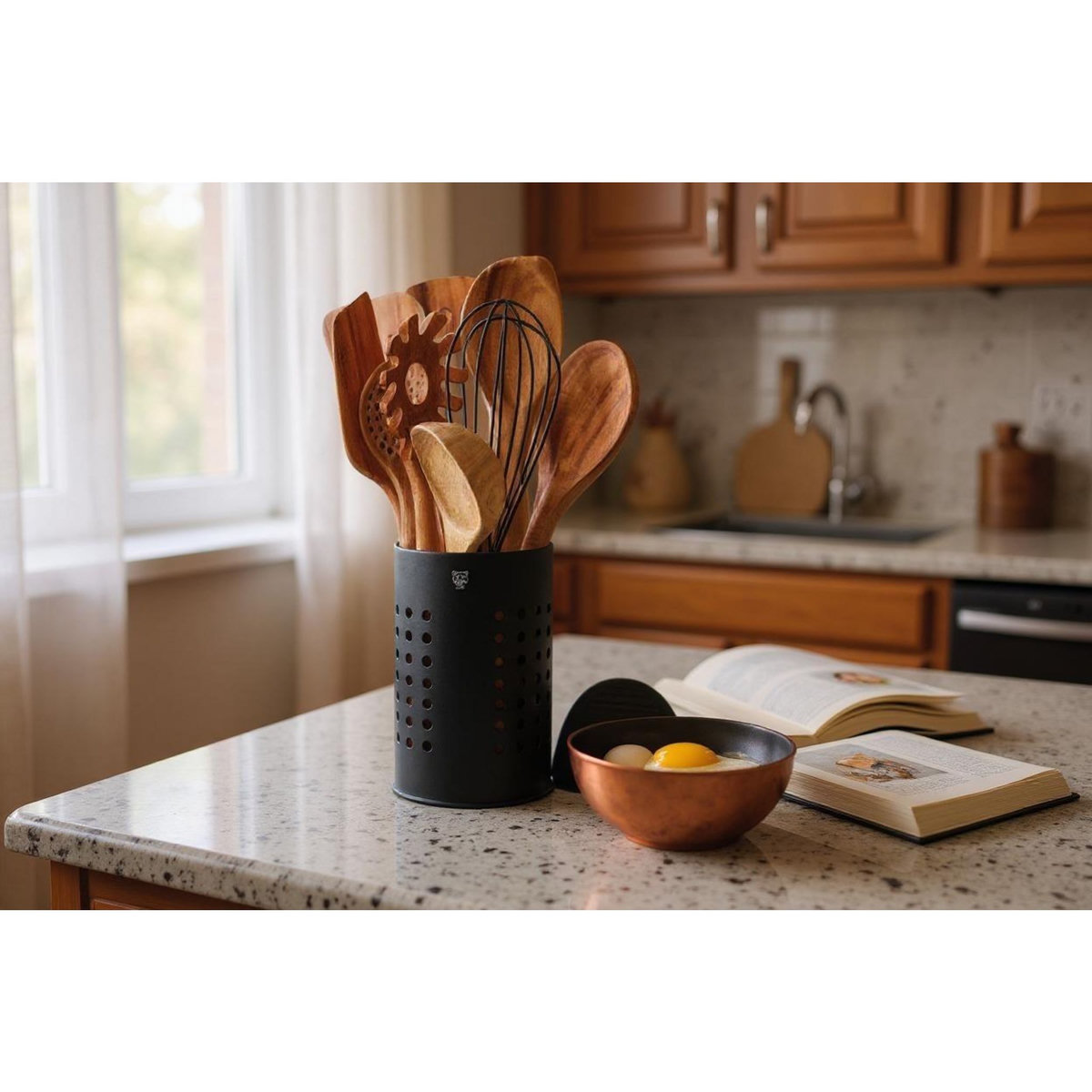 BJORN Set d'ustensiles de cuisine en bois d'acacia SKOV - 12 pièces