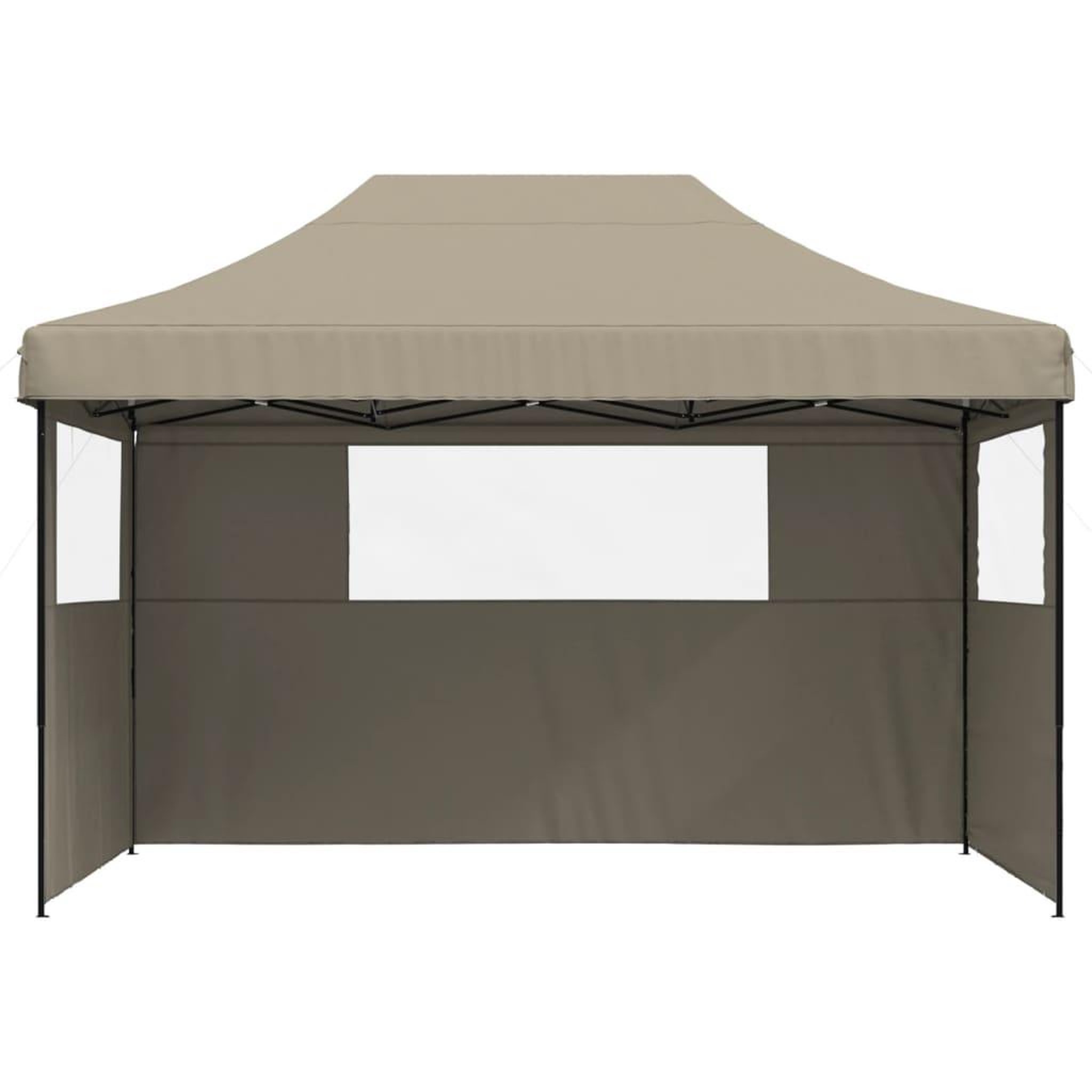 Voir la diapositive 3 : VIDAXL Tente de reception pliable escamotable 3 parois laterales taupe