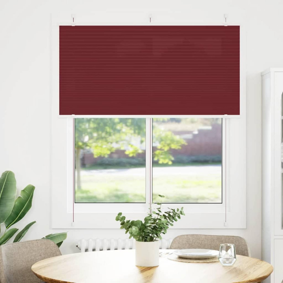 VIDAXL Store plisse rouge bordeaux 115x100 cm largeur du tissu 114,4cm