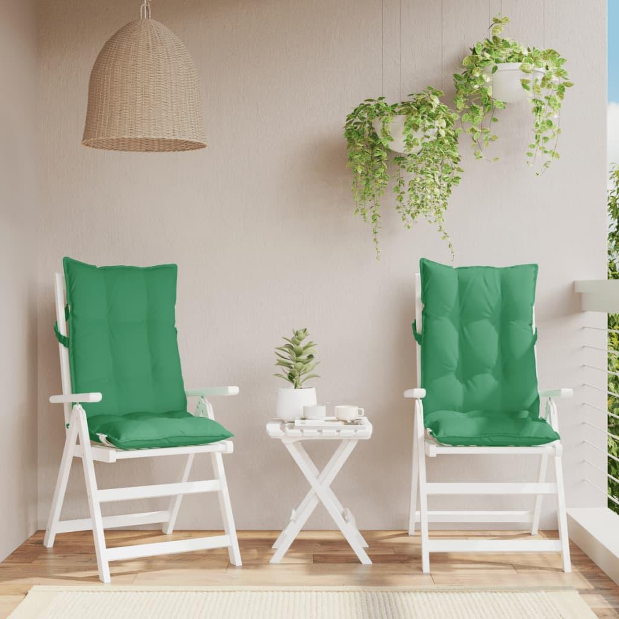 VIDAXL Coussins de chaise a dossier haut lot de 2 vert tissu oxford