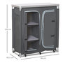 Voir la diapositive 3 : OUTSUNNY Cuisine de camping - meuble camping - armoire de camping - plan de travail, nombreux rangements, sac transport inclus - armature alu. Oxford gris