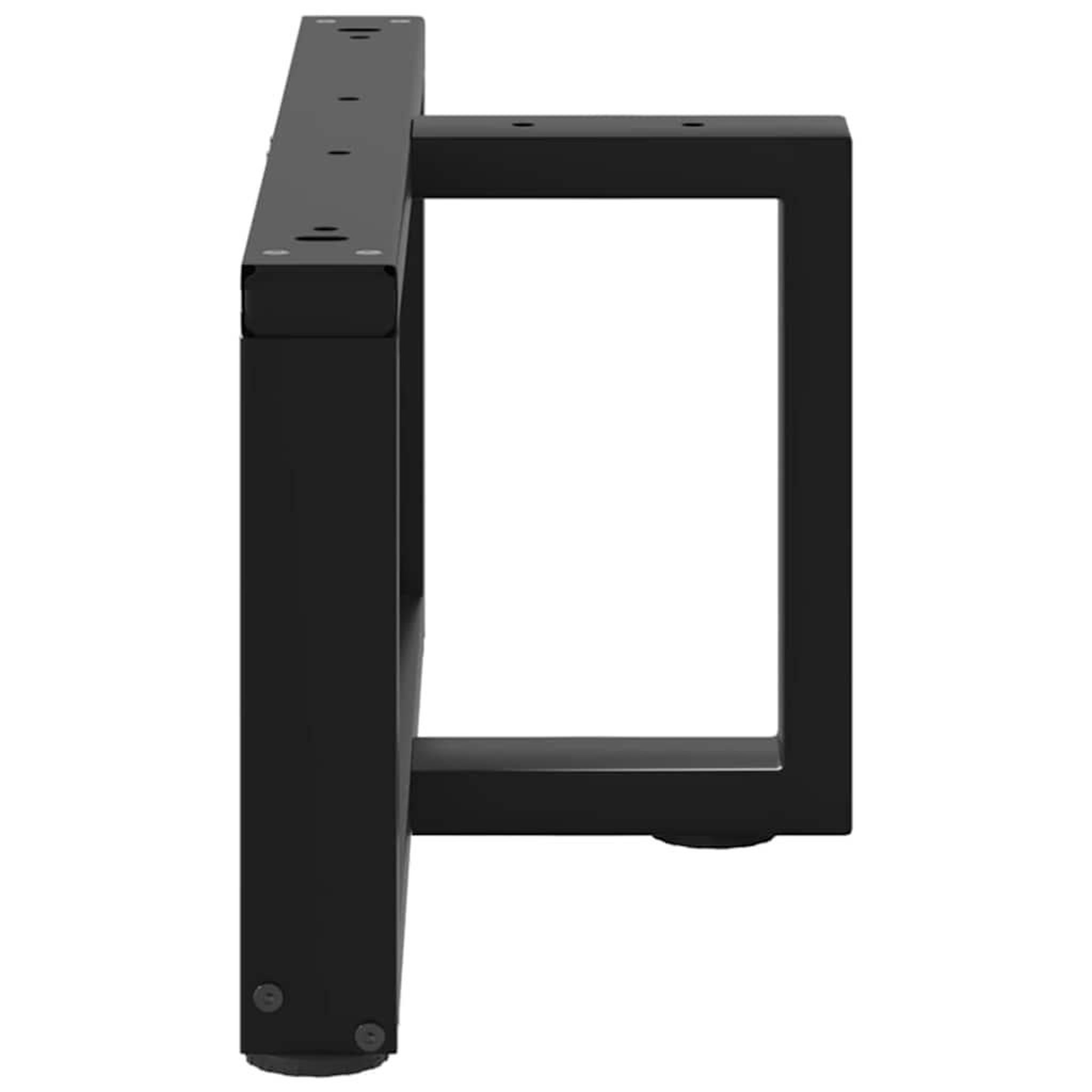 Voir la diapositive 5 : VIDAXL Pieds de table basse en forme de T 2 pcs noir 70x25x(30-31) cm