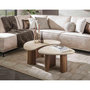 Voir la diapositive 4 : LISA DESIGN Mohea - lot de 2 tables basses gigognes - effet travertin et bois - 88 et 65 cm