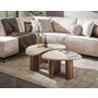 Voir la diapositive 4 : LISA DESIGN Mohea - lot de 2 tables basses gigognes - effet travertin et bois - 88 et 65 cm