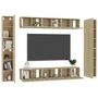 Voir la diapositive 3 : VIDAXL Ensemble de meubles TV 10 pcs Chene sonoma Bois d'ingenierie