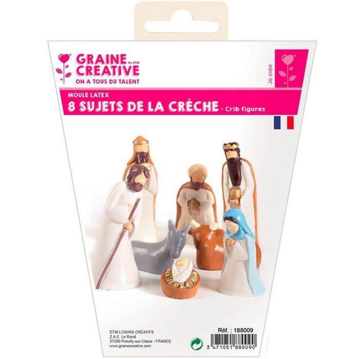 Graine créative Petits moules à plâtre en latex - Santons de la crèche
