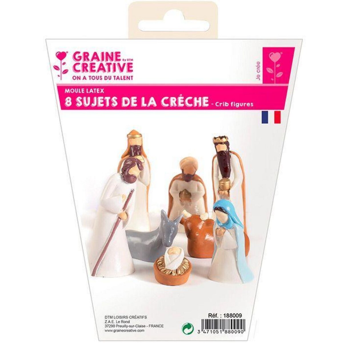 Graine créative Petits moules à plâtre en latex - Santons de la crèche