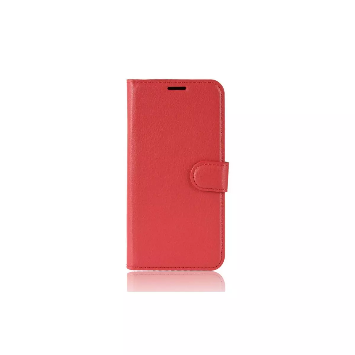 amahousse Housse rouge Xiaomi Mi Mix 2s folio grainé fermeture par languette aimantée