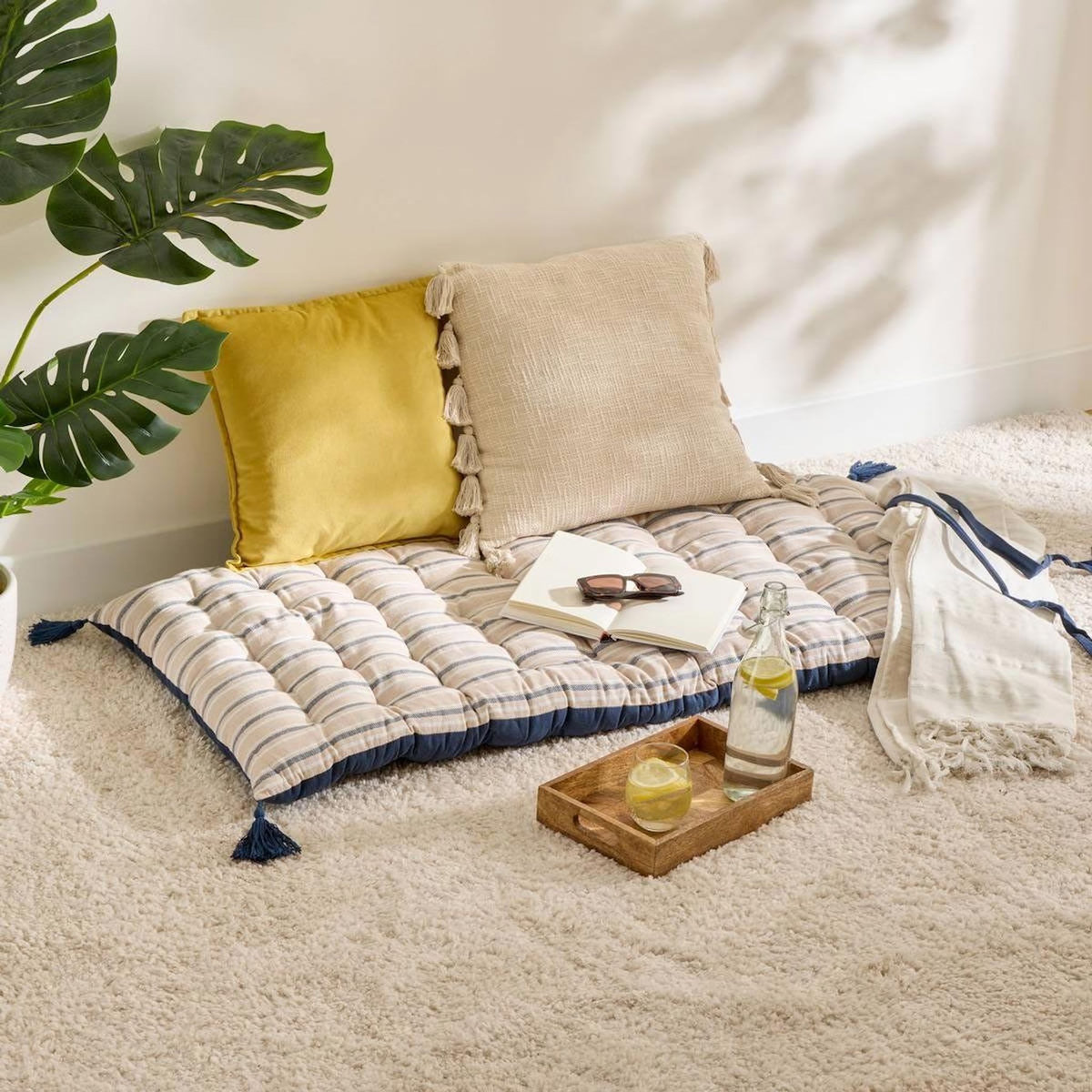 ATMOSPHERA Matelas de Sol à Rayures  Groove  60x120cm Bleu Marine