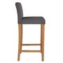 Voir la diapositive 3 : Rendez vous déco Lot de 2 chaises de bar en tissu gris foncé et pieds en bois 75 cm - Havane