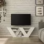 TOILINUX Meuble TV design Pipralla - L. 110 x H. 40 cm - Blanc