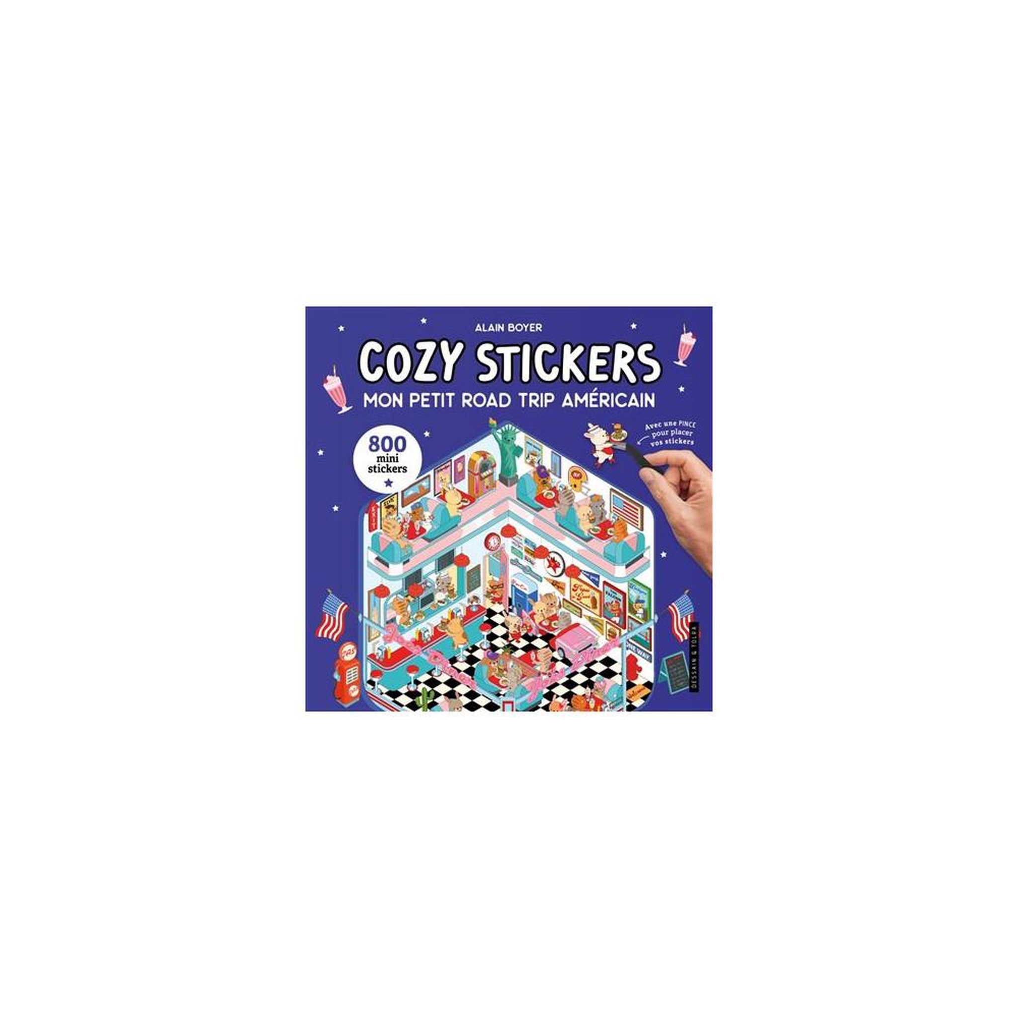 DESSAIN ET TOLRA Kit stickers mon petit road trip américain – 800 mini stickers + outil de pose