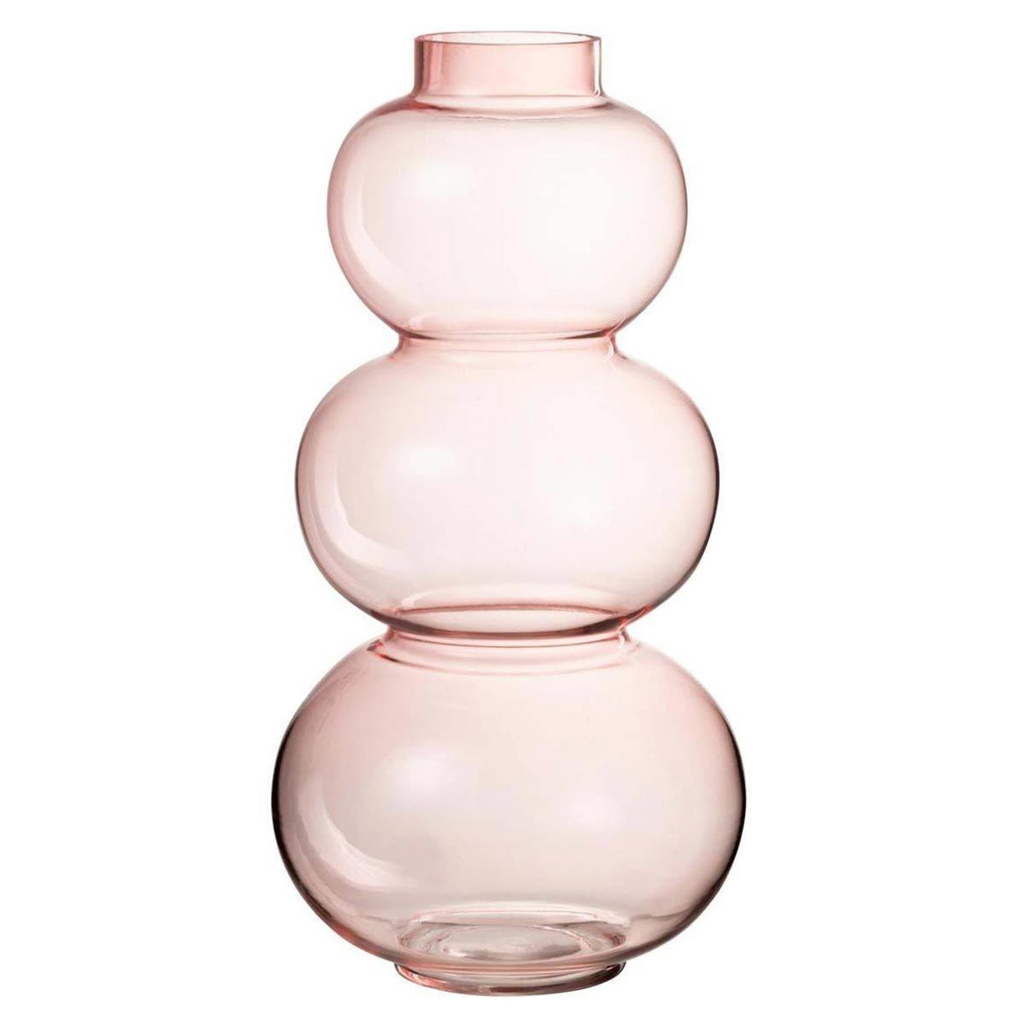 J-LINE Vase design en verre  boule  36cm rose