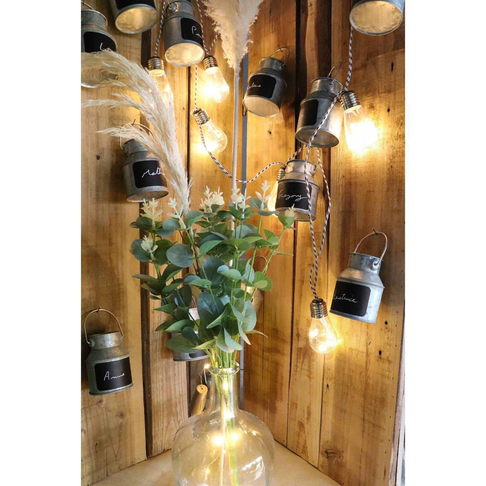 Voir la diapositive 2 : CHAKS Guirlande 10 petites Ampoules Led allongées, 3,65m Blanc Chaud