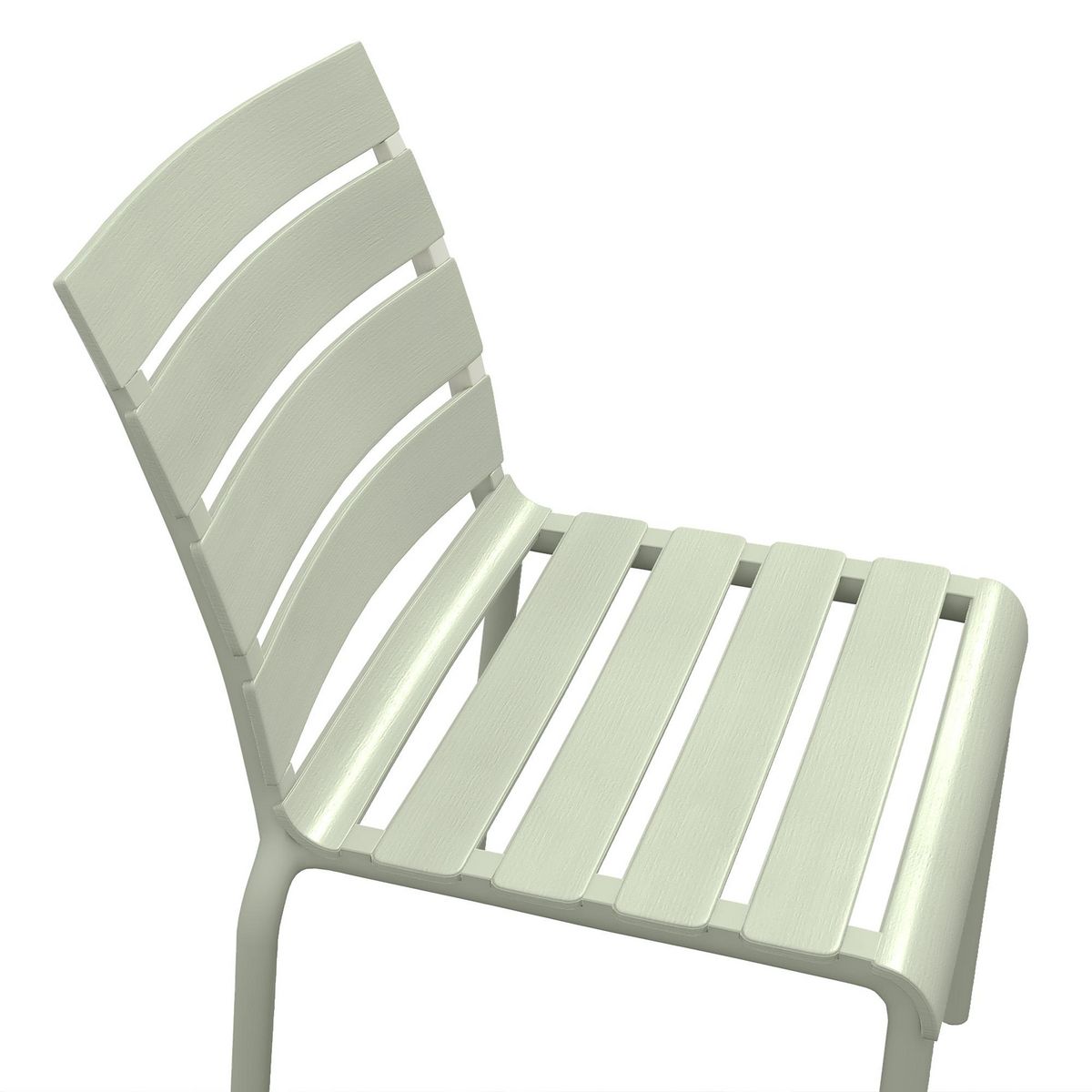 OUTSUNNY Lot de 4 chaises de jardin empilables avec assise et dossier à lattes vert
